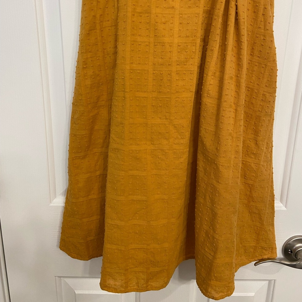ModCloth More The Merrier Marigold Mustard Yellow Cotton Dress Sz Small - Picture 4 of 15